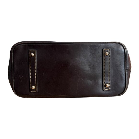 Dooney & Bourke‎ Croco Embossed Leather Hobo Shoulder Bag Brown Preppy Classic - Picture 5 of 11